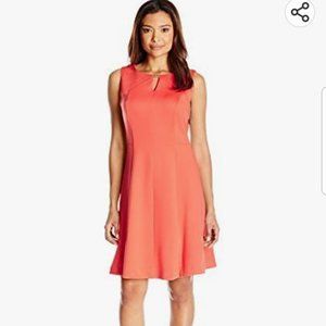 Ellen Tracy Women's Petite Fit and Flare Dress, Size 10, Coral